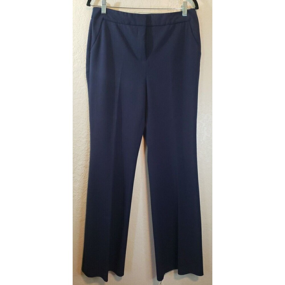 Chicos Polyester Bootcut Dress Slacks Trousers Size 1R or Sz 8 Navy Blue